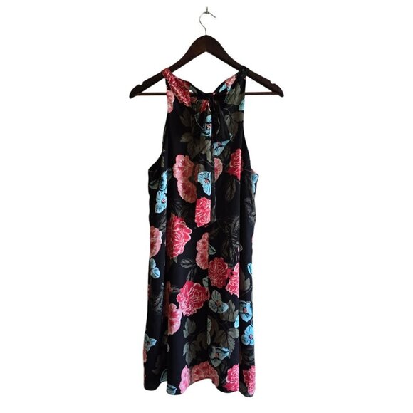 CeCe Floral Memoir Halter Neck Keyhole Shift Mini Dress Sz M - Picture 4 of 8